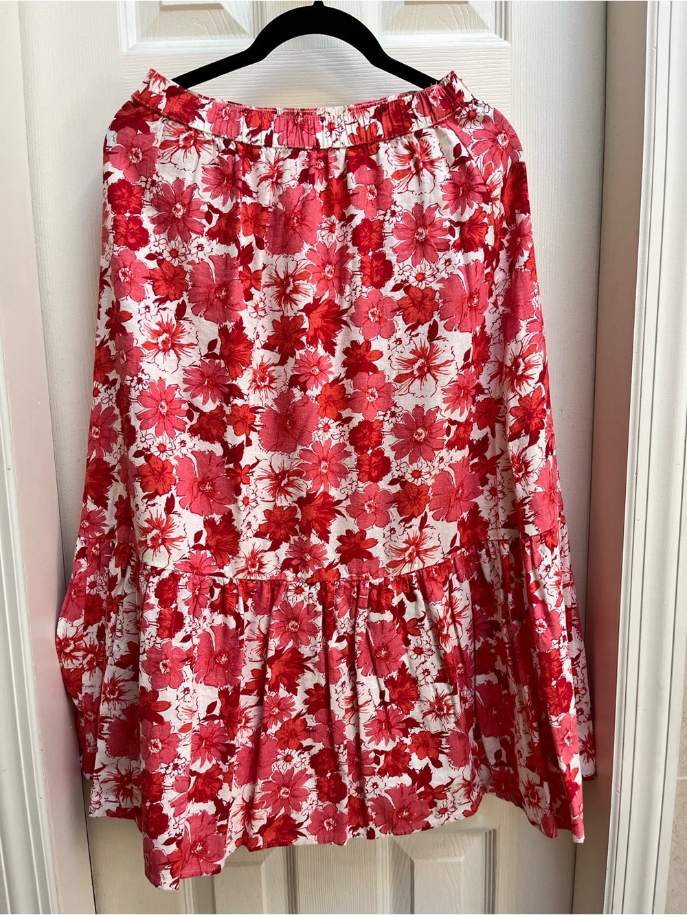 Lucky Brand Coral Floral Tiered peasant Skirt - Women's